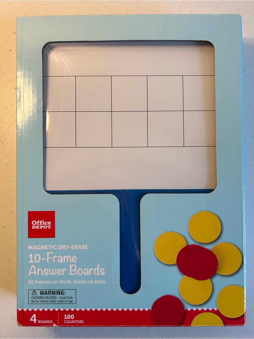 Blue Magnetic Dry-Erase 10-Frame Answer Boards for Kids with 100 counters NEW
